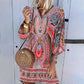 Boho Strandkleid with Ethno Pattern – Airy Summer Dress with Loose Fit