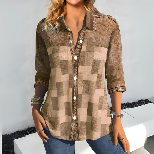 Chathurika | Casual Checked Blouse for Women - Trendy & Comfortable