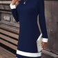 Emily - Fashionable knitted dress with long sleeves for women