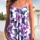 Gianna - Summer Tankini with Spaghetti Straps and Floral Pattern