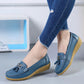 Leather Cut-Out Ballerina Flats for Women