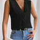 Elegant Sleeveless V-Neck Top for Women Chic Simplicity with a Touch of Elegance