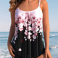 Gianna - Summer Tankini with Spaghetti Straps and Floral Pattern