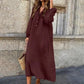 Altaira – Maxi dress made of cotton linen with long sleeves