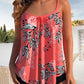 Gianna - Summer Tankini with Spaghetti Straps and Floral Pattern
