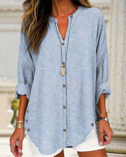 Felixia – V-neck top with stripes