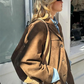 Oversized Brown Suede Trenchcoat with Wide Lapel