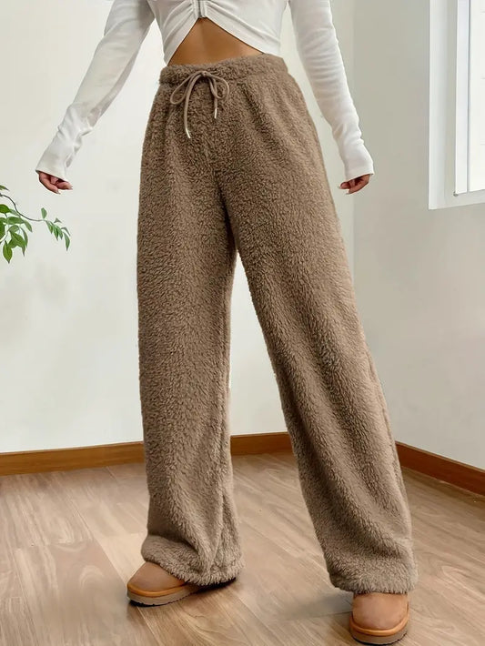 Patricia - Wide leg trousers with drawstring at the waist