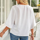 Manushi | Women's Short Sleeve Draped Blouse - Comfortable & Trendy