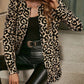 Alma - Leopard Print Open Front Coat