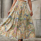 Solene - Skirt with paisley print and ruffles at the waist