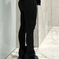 Paulina - Casual high waist ribbed trousers