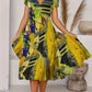 Susan – short-sleeved dress with V-neck for summer