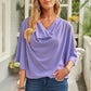 Manushi | Women's Short Sleeve Draped Blouse - Comfortable & Trendy
