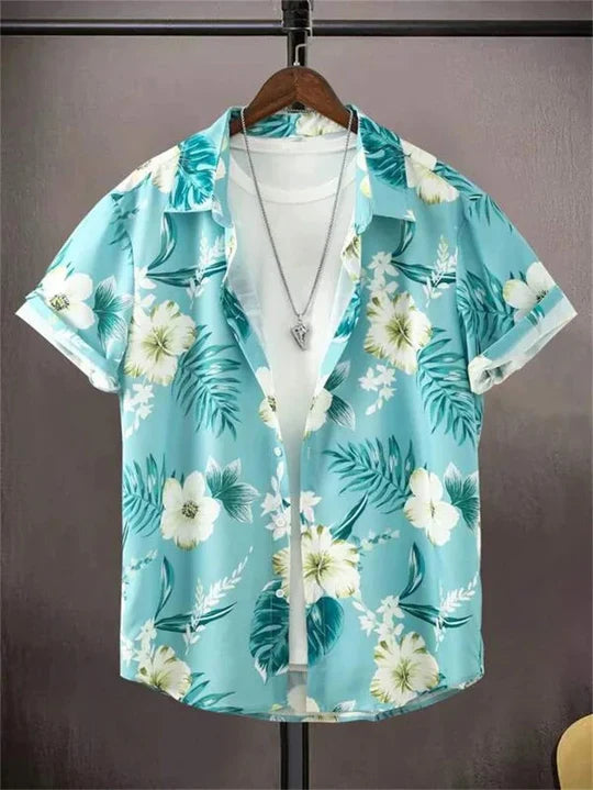 3D Flower Print Hawaiian Shirt Vibrant Style for Laid-Back Days