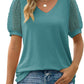 Rema | Sheer Sleeve V-Neck Top