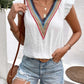 Maja | Ruffled V-Neck Blouse - Cap Sleeve Women's Top
