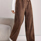 Deby - Casual plain fleece pants