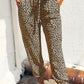 Lulu - Casual leopard print sweatpants with fixed bottom