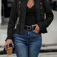 Cordelia - Plain double-breasted decorative jacket