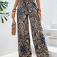 Bohemian Wide-Legged Women's Trousers with Slanted Pockets