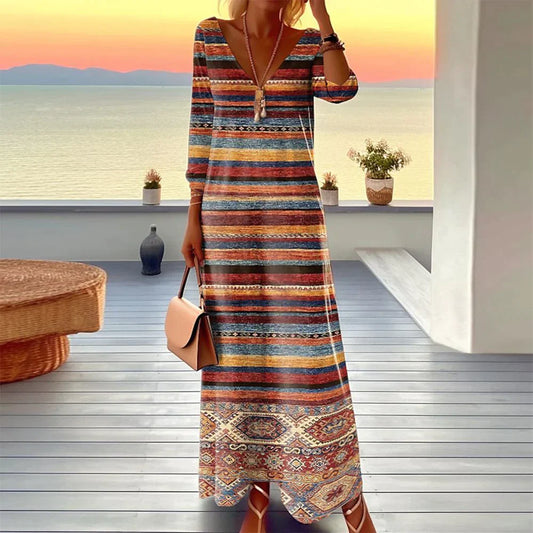 Jaica - Special midi dress with long sleeves and print