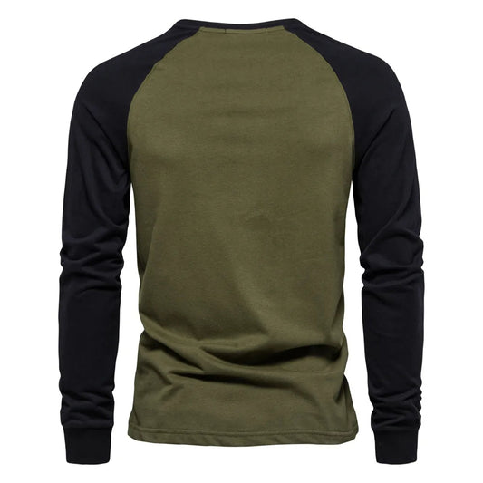 Jelle Patchwork Shirt - With Round Neck &amp; Long Sleeves