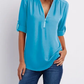 Danijela | V-Neck Blouse - Zip-Up Women's Style