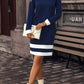 Emily - Fashionable knitted dress with long sleeves for women