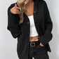 Nienke | Plain cardigan with hood and laces