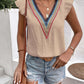 Maja | Ruffled V-Neck Blouse - Cap Sleeve Women's Top