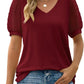 Rema | Sheer Sleeve V-Neck Top