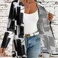 Fiona - Open Front Color Block Mid-Length Coat