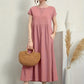 Lily – casual short-sleeve summer dress with round neckline and waist