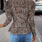 Madeline - Casual women's jacket with leopard print and zipper