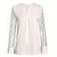 Samantha – Elegant long-sleeve top with pleated neckline