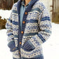Christa - Coat with a striped pattern and button closure at the front