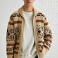 Vintage Jacquard Knitted Men's Cardigan with Zipper Timeless Style Meets Modern Comfort