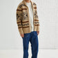 Vintage Jacquard Knitted Men's Cardigan with Zipper Timeless Style Meets Modern Comfort