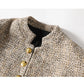 Khaki Knit Cardigan with Long Sleeves and Button Placket – Elara