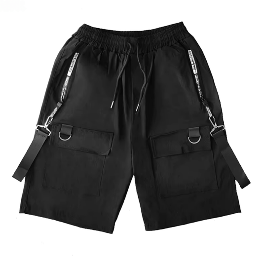 Ethord - Black Cargo Shorts with Practical Details