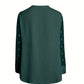 Samantha – Elegant long-sleeve top with pleated neckline