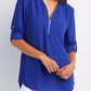 Danijela | V-Neck Blouse - Zip-Up Women's Style