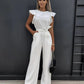 Elegant Jumpsuit with Flutter Sleeves
