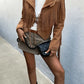 Hazel - Women's suede jacket with fringes