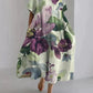 Andria - Loose-fitting women's dress with a botanical floral motif