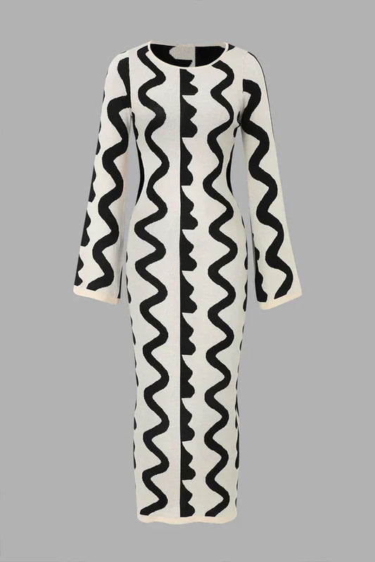 Emily - Knitted dress with wave pattern
