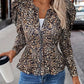 Madeline - Casual women's jacket with leopard print and zipper