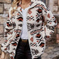 Frenda - Elegant fleece jacket with geometric pattern