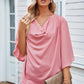 Manushi | Women's Short Sleeve Draped Blouse - Comfortable & Trendy